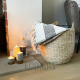 Woven Seagrass Storage Basket with Handles