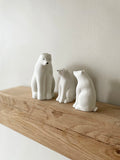 Polar bear family gift set. Christmas mantlepiece decorations