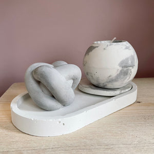 Grey, white and marble concrete knot ornaments