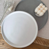 White and Grey large round concrete trays