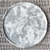 Marbled round concrete tray