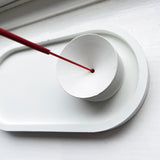 White concrete incense holder