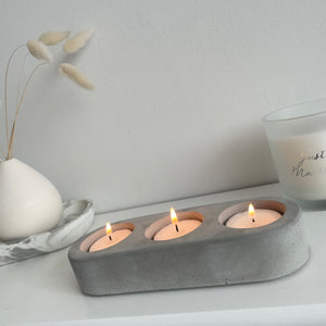 Concrete Trio Tea Light Holder