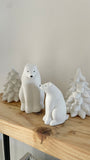 Large and small polar bear christmas decorations. Polar bear gift set. Christmas tree ornaments