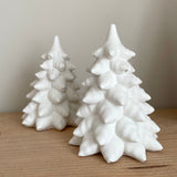 Concrete snowy tree decorations for christmas